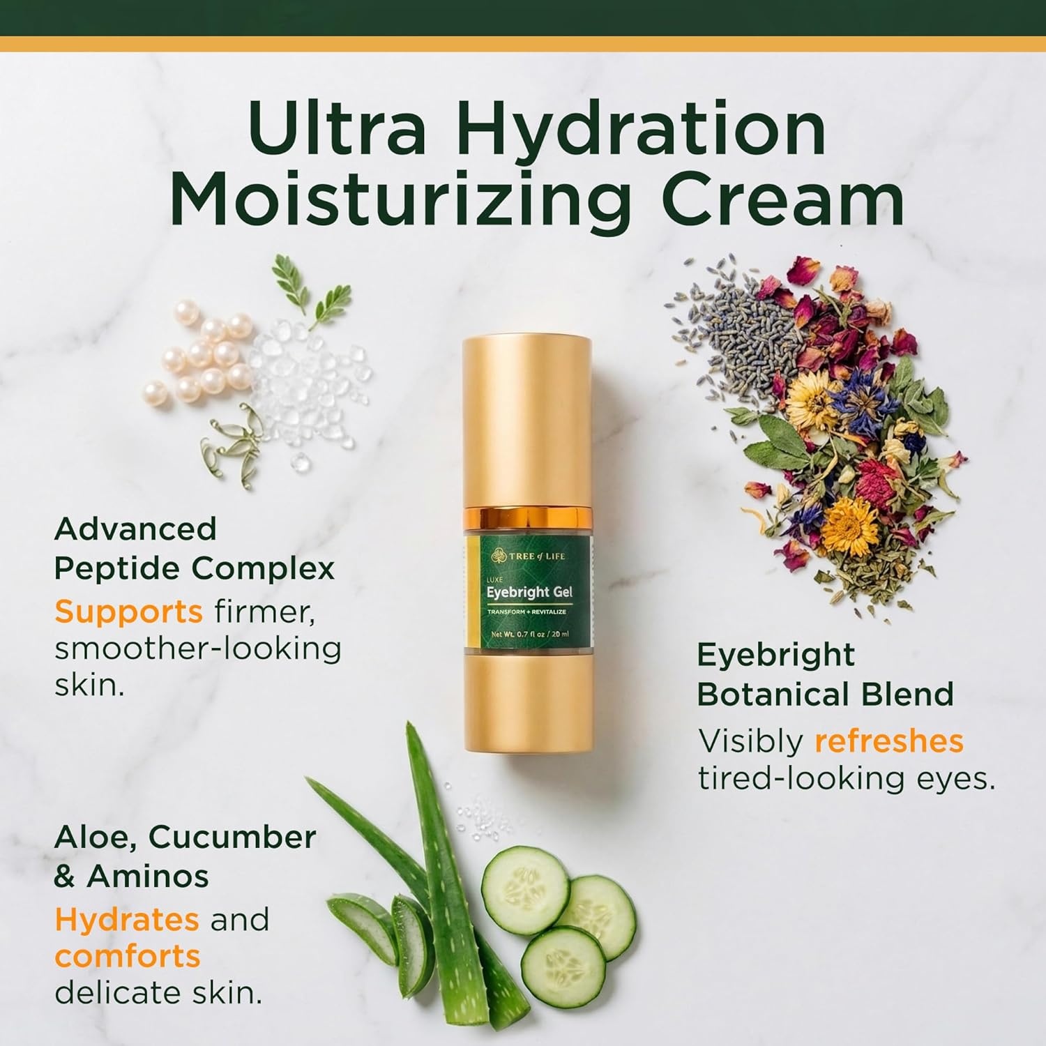 image:imageAntiAging Eye Treatment Gel Cream to Hydrate Dark Circles and Reduce Puffiness Bags and Wrinkles Luxe Eyebright Gel with Amino AcidsLuxe Eyebright Gel with Amino Acids