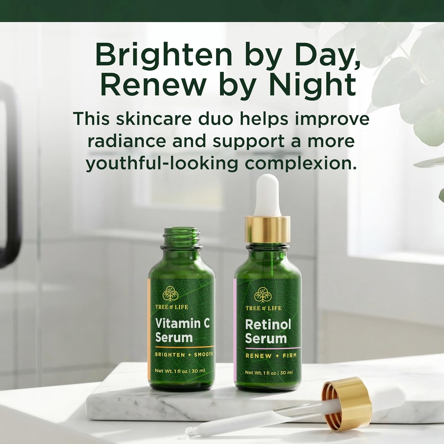 image:imageFacial Skin Care Set Brightening Firming Hydrating Dry Face Dermatologist Tested Retinol Serum and Hydrating Hyaluronic Acid Skin Care Kit 2 count of 1 Fl OzAdvanced Regimen Duo