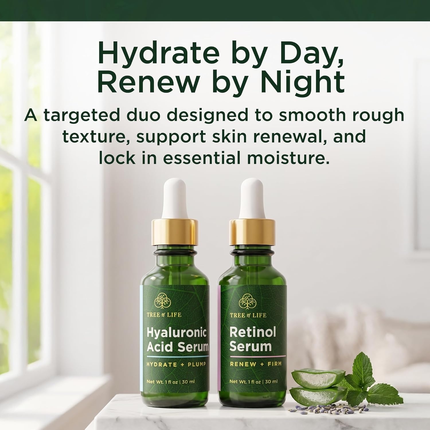 image:imageFacial Skin Care Set Brightening Firming Hydrating Dry Face Dermatologist Tested Retinol Serum and Hydrating Hyaluronic Acid Skin Care Kit 2 count of 1 Fl OzFacial Serum Duo