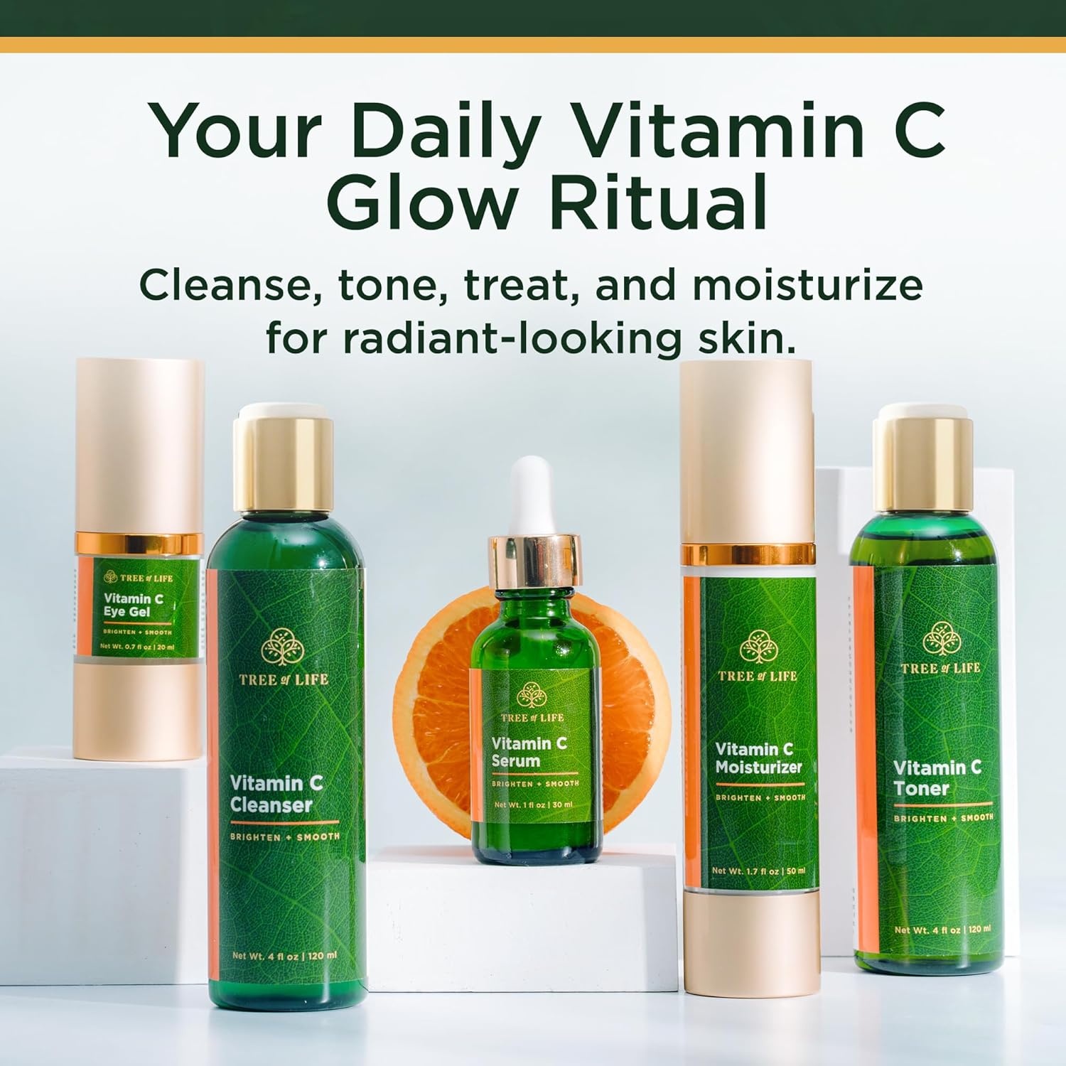 image:imageTree of Life Beauty Ultimate Skin Care Set Brightening Firming Hydrating Moisturizing Brightening Complete Face Care Regimen AntiAging Vitamin C Trio Pro PackTotal Vitamin C Face Serum Collection 5pack