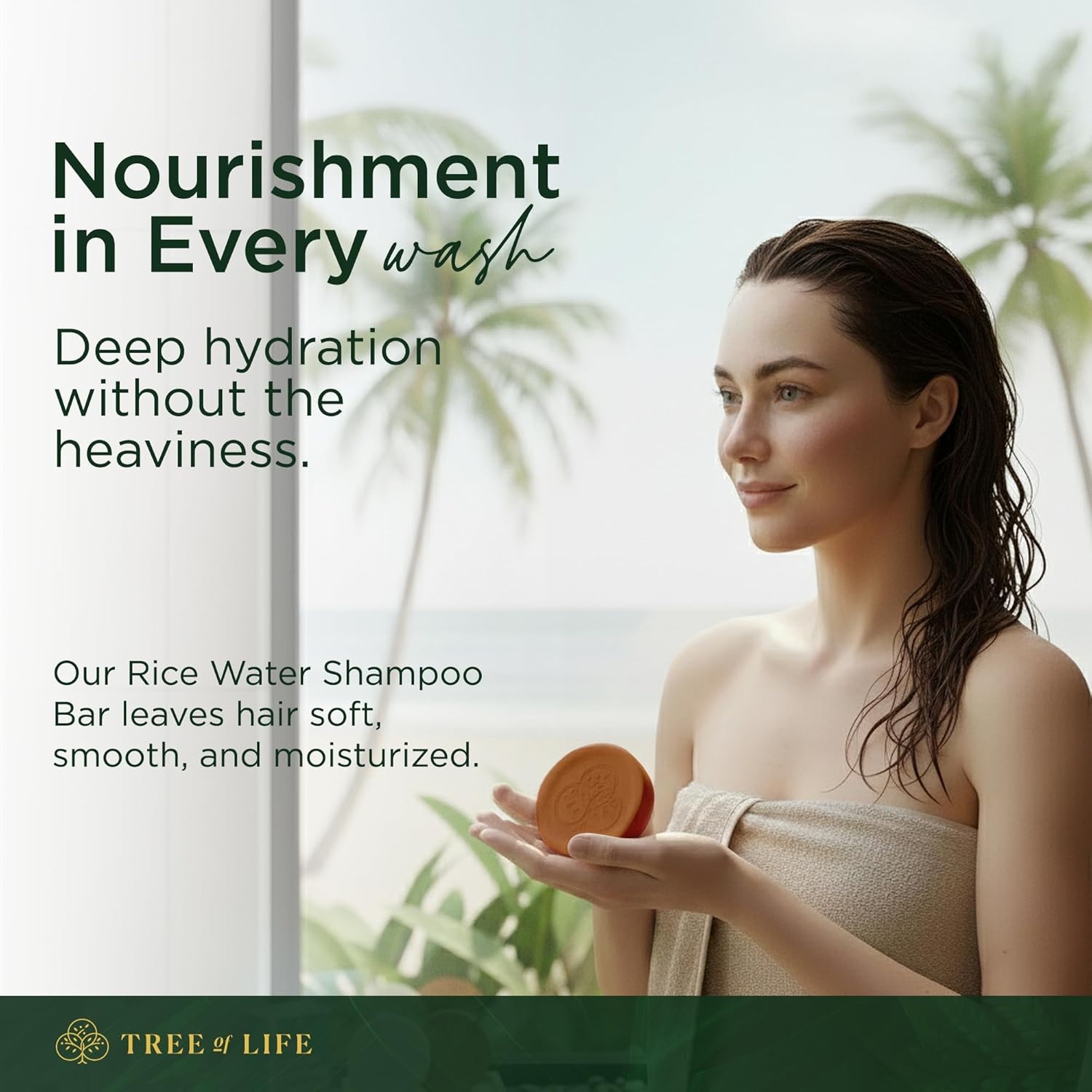 image:imageTree of Life Rice Water Shampoo Bar Sulfate Free Rice Protein Hair Care That Strengthens Repairs and Delivers Frizz Control with Silky Shine31 Ounce