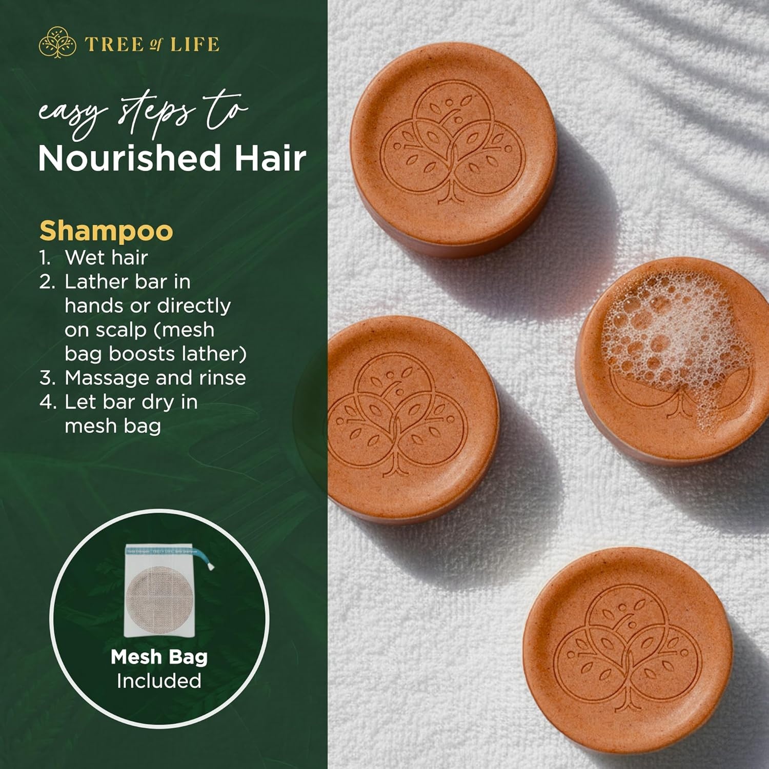 image:imageTree of Life Rice Water Shampoo Bar Sulfate Free Rice Protein Hair Care That Strengthens Repairs and Delivers Frizz Control with Silky Shine31 Ounce