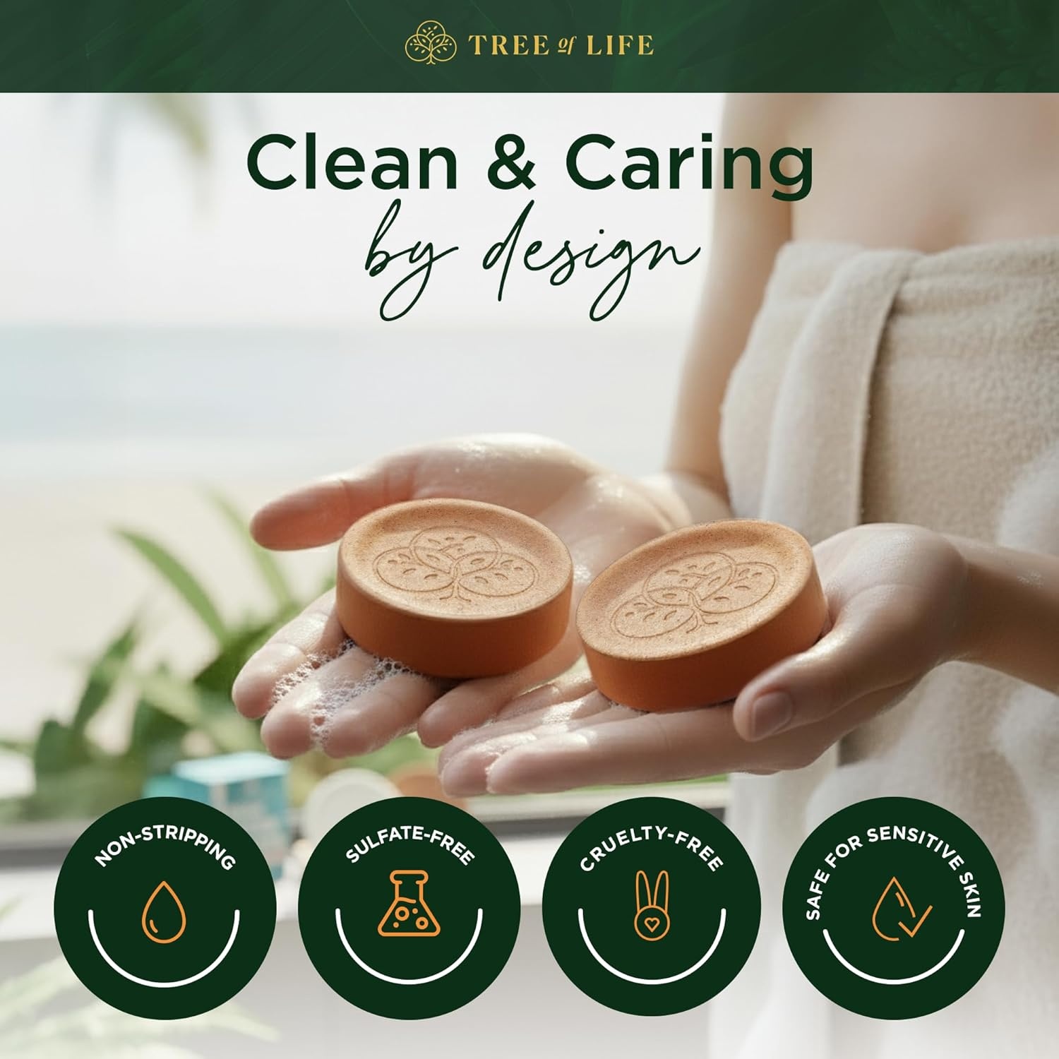 image:imageTree of Life Rice Water Shampoo Bar Sulfate Free Rice Protein Hair Care That Strengthens Repairs and Delivers Frizz Control with Silky Shine31 Ounce