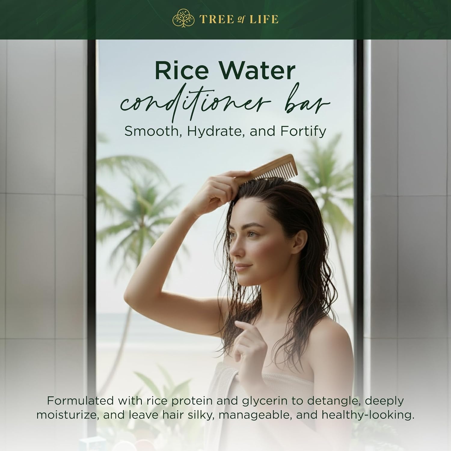 image:imageTree of Life Rice Water Shampoo Bar Sulfate Free Rice Protein Hair Care That Strengthens Repairs and Delivers Frizz Control with Silky Shine55 Ounce