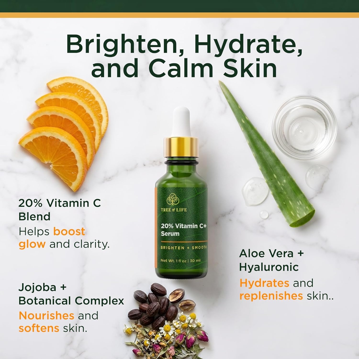 image:imageTree of Life Vitamin C Serum For Face Brightening Face Oil for Dark amp Age Spots For Dry amp Sensitive Skin with Vitamin E for Soft Smooth Glow Dermatologist Tested 1 Fl Oz01 Vitamin C