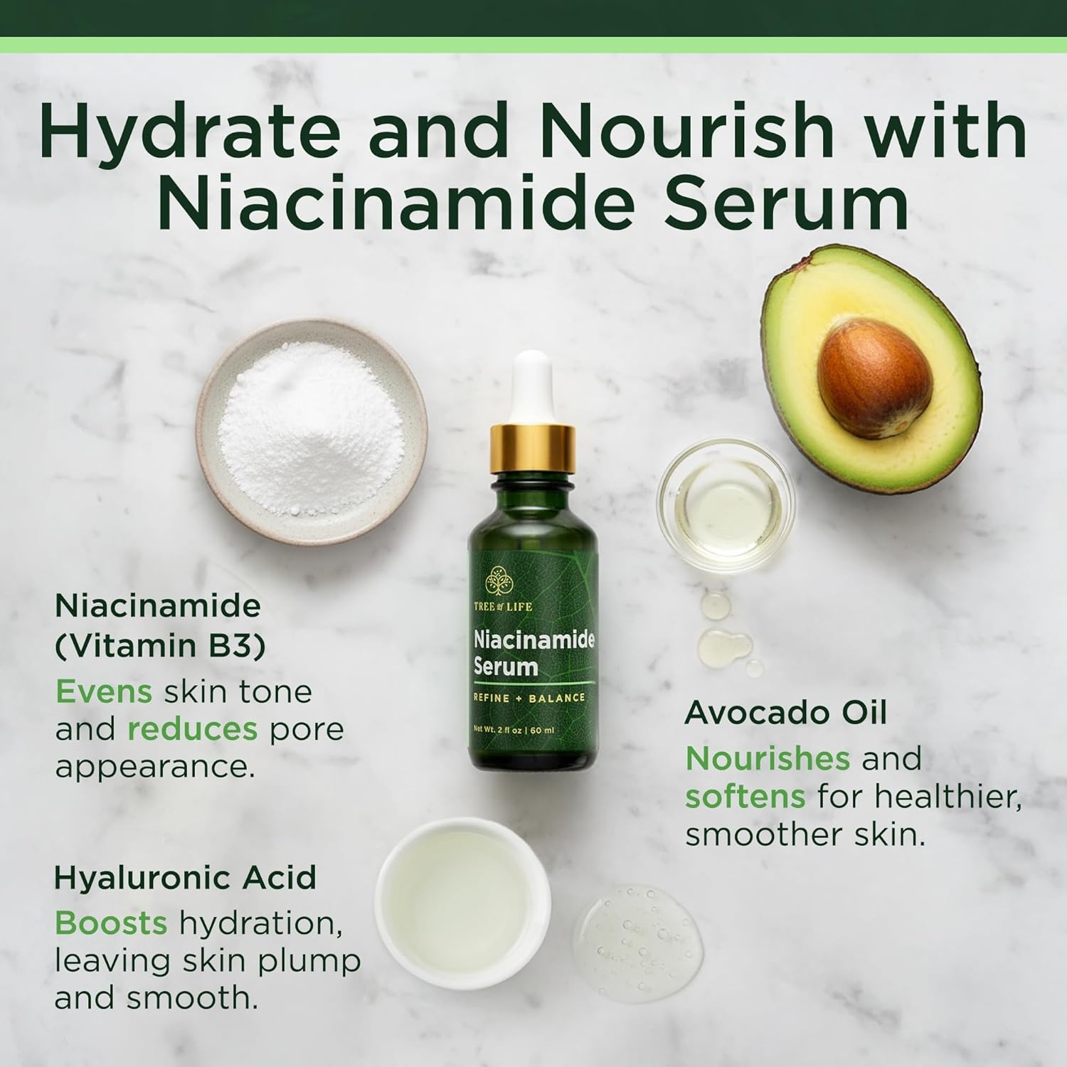 image:imageTree of Life Vitamin C Serum For Face Brightening Face Oil for Dark amp Age Spots For Dry amp Sensitive Skin with Vitamin E for Soft Smooth Glow Dermatologist Tested 1 Fl Oz04 Niacinamide