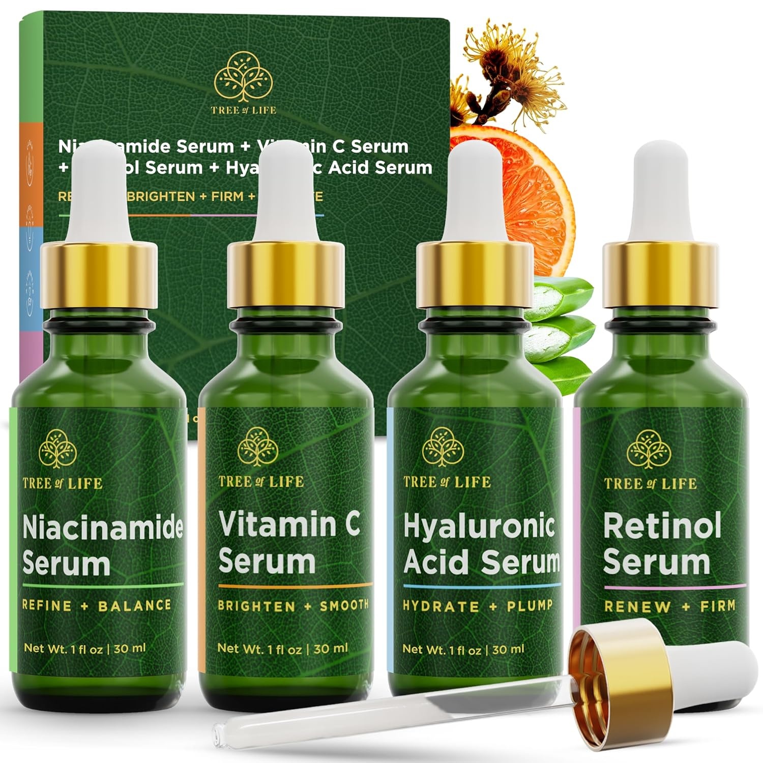 image:imageTree of Life Vitamin C Serum For Face Brightening Face Oil for Dark amp Age Spots For Dry amp Sensitive Skin with Vitamin E for Soft Smooth Glow Dermatologist Tested 1 Fl Oz07 Serum Set