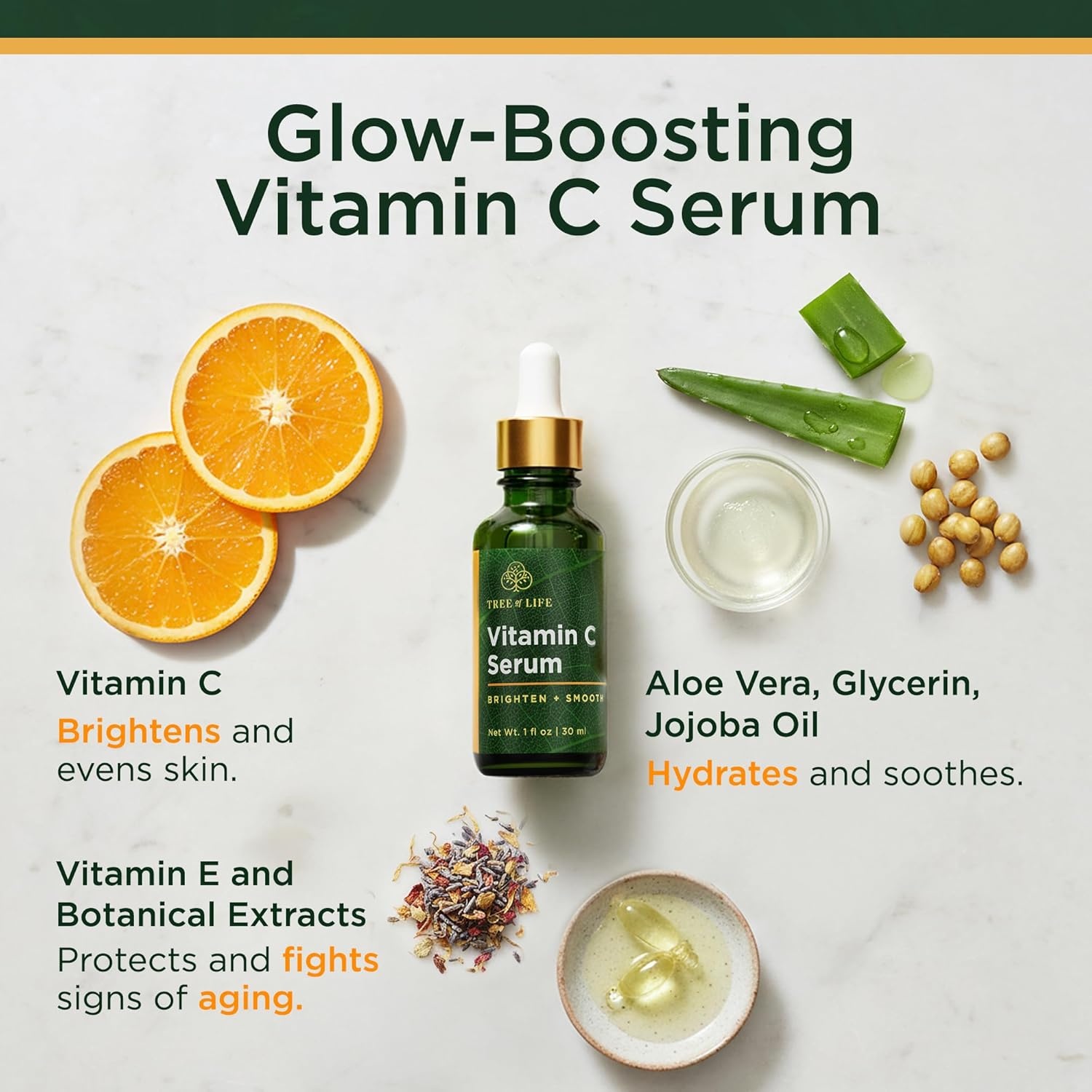 image:imageTree of Life Vitamin C Serum For Face Brightening Face Oil for Dark amp Age Spots For Dry amp Sensitive Skin with Vitamin E for Soft Smooth Glow Dermatologist Tested 1 Fl Oz01 Vitamin C