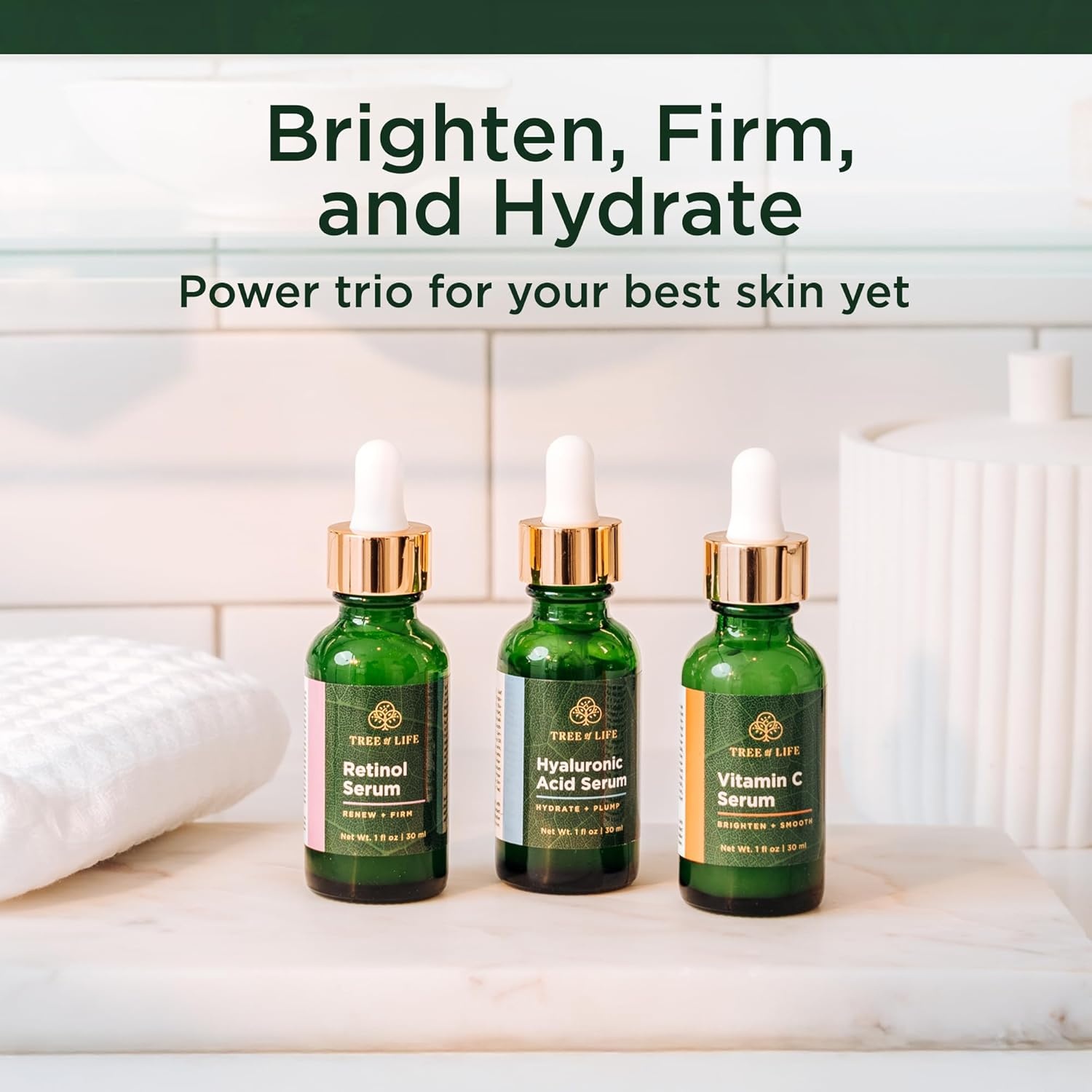 image:imageTree of Life Vitamin C Serum For Face Brightening Face Oil for Dark amp Age Spots For Dry amp Sensitive Skin with Vitamin E for Soft Smooth Glow Dermatologist Tested 1 Fl Oz07 Serum Set
