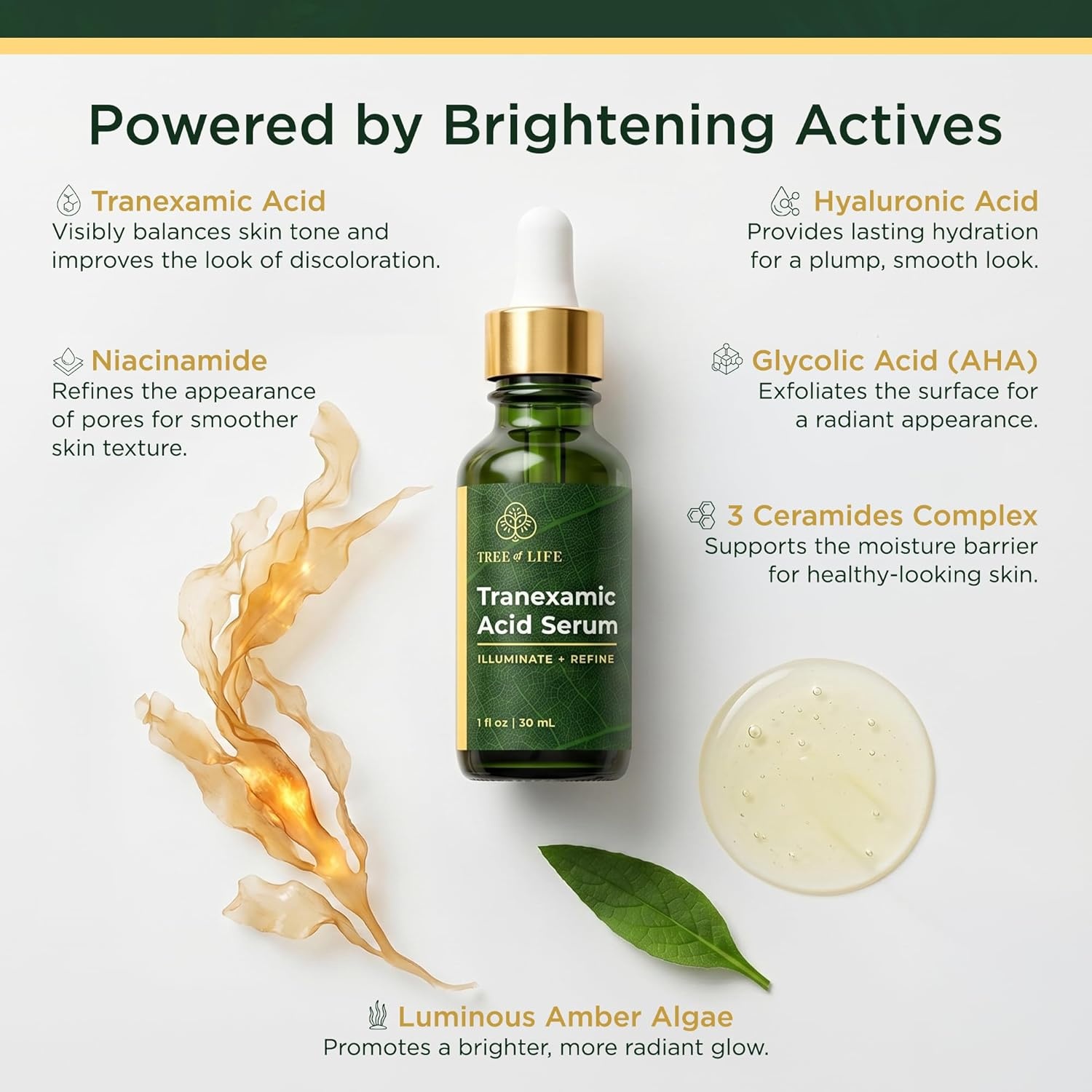 image:imageTree of Life Vitamin C Serum For Face Brightening Face Oil for Dark amp Age Spots For Dry amp Sensitive Skin with Vitamin E for Soft Smooth Glow Dermatologist Tested 1 Fl Oz06 Tranexamic Acid