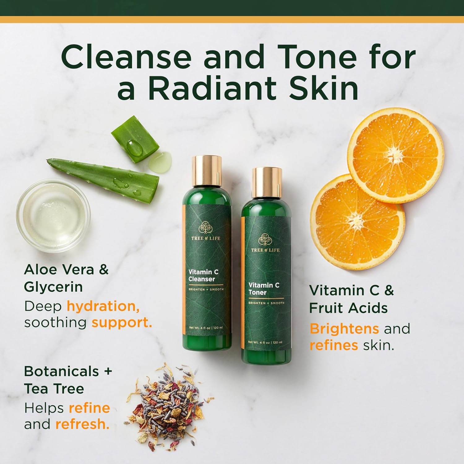 image:imageVitamin C Brightening Face Care Minimizing Pores amp Facial Cleanser for Gentle Deep Cleaning with Organic Aloe Clean DermatologistTested Skin Care Cleanser 4 Fl OzToner Cleanser 2 X 4 Fl Oz