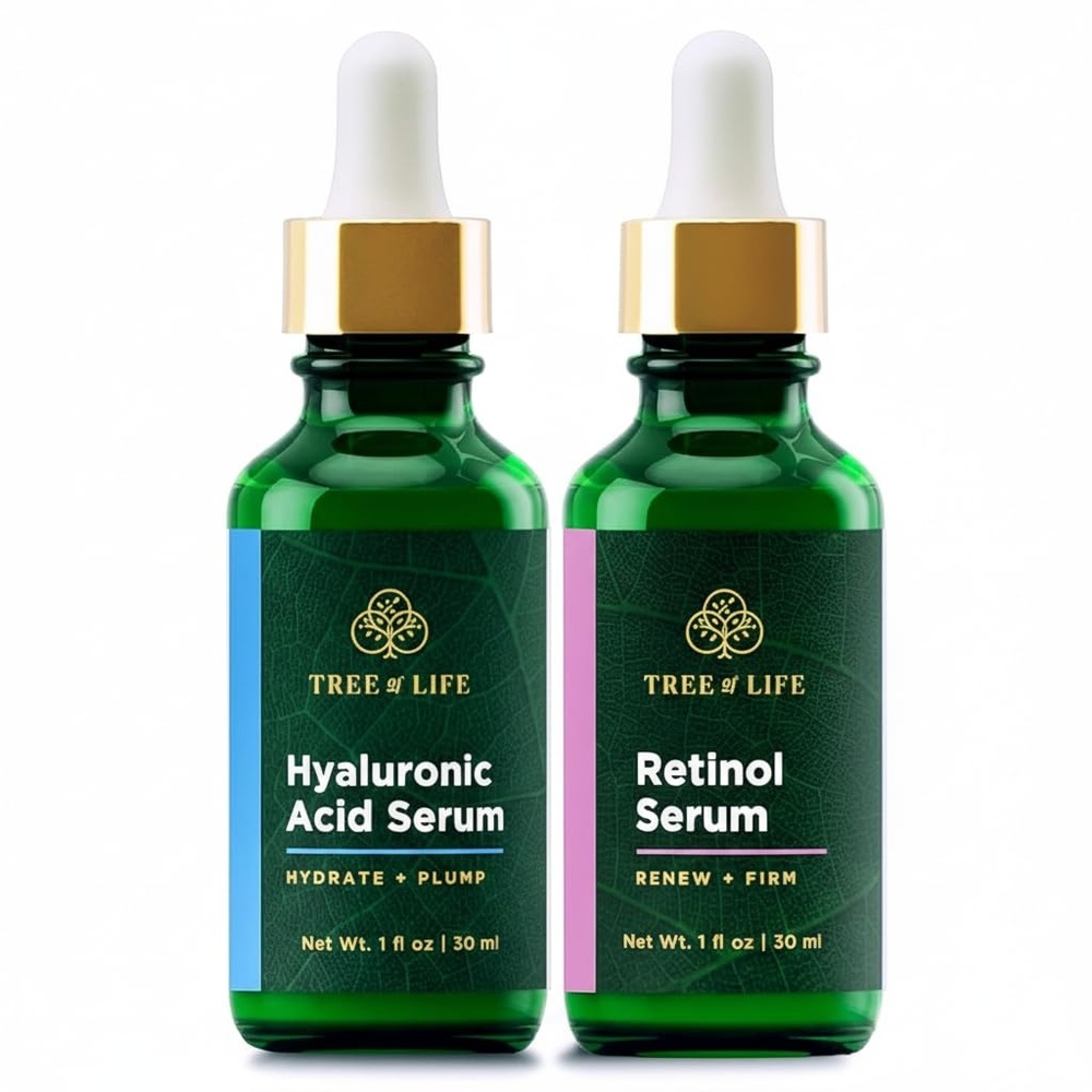 image:imageFacial Skin Care Set Brightening Firming Hydrating Dry Face Dermatologist Tested Retinol Serum and Hydrating Hyaluronic Acid Skin Care Kit 2 count of 1 Fl OzFacial Serum Duo
