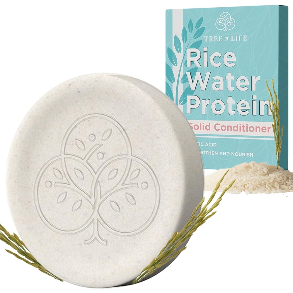 image:imageTree of Life Rice Water Shampoo Bar Sulfate Free Rice Protein Hair Care That Strengthens Repairs and Delivers Frizz Control with Silky Shine24 Ounce