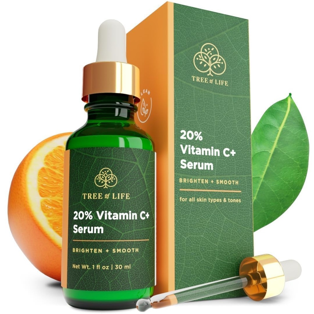 image:imageTree of Life Vitamin C Serum For Face Brightening Face Oil for Dark amp Age Spots For Dry amp Sensitive Skin with Vitamin E for Soft Smooth Glow Dermatologist Tested 1 Fl Oz01 Vitamin C