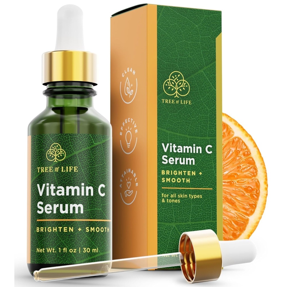 image:imageTree of Life Vitamin C Serum For Face Brightening Face Oil for Dark amp Age Spots For Dry amp Sensitive Skin with Vitamin E for Soft Smooth Glow Dermatologist Tested 1 Fl Oz01 Vitamin C