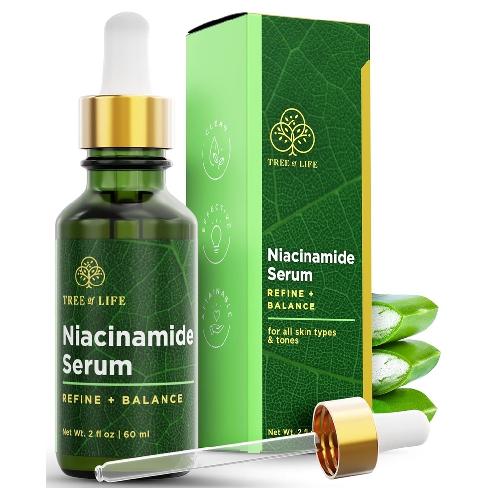 image:imageTree of Life Vitamin C Serum For Face Brightening Face Oil for Dark amp Age Spots For Dry amp Sensitive Skin with Vitamin E for Soft Smooth Glow Dermatologist Tested 1 Fl Oz04 Niacinamide