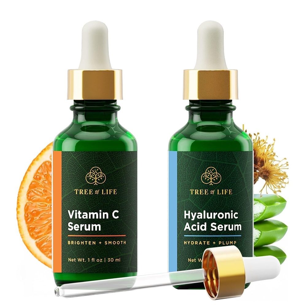 image:imageTree of Life Vitamin C Serum For Face Brightening Face Oil for Dark amp Age Spots For Dry amp Sensitive Skin with Vitamin E for Soft Smooth Glow Dermatologist Tested 1 Fl Oz07 Serum Set