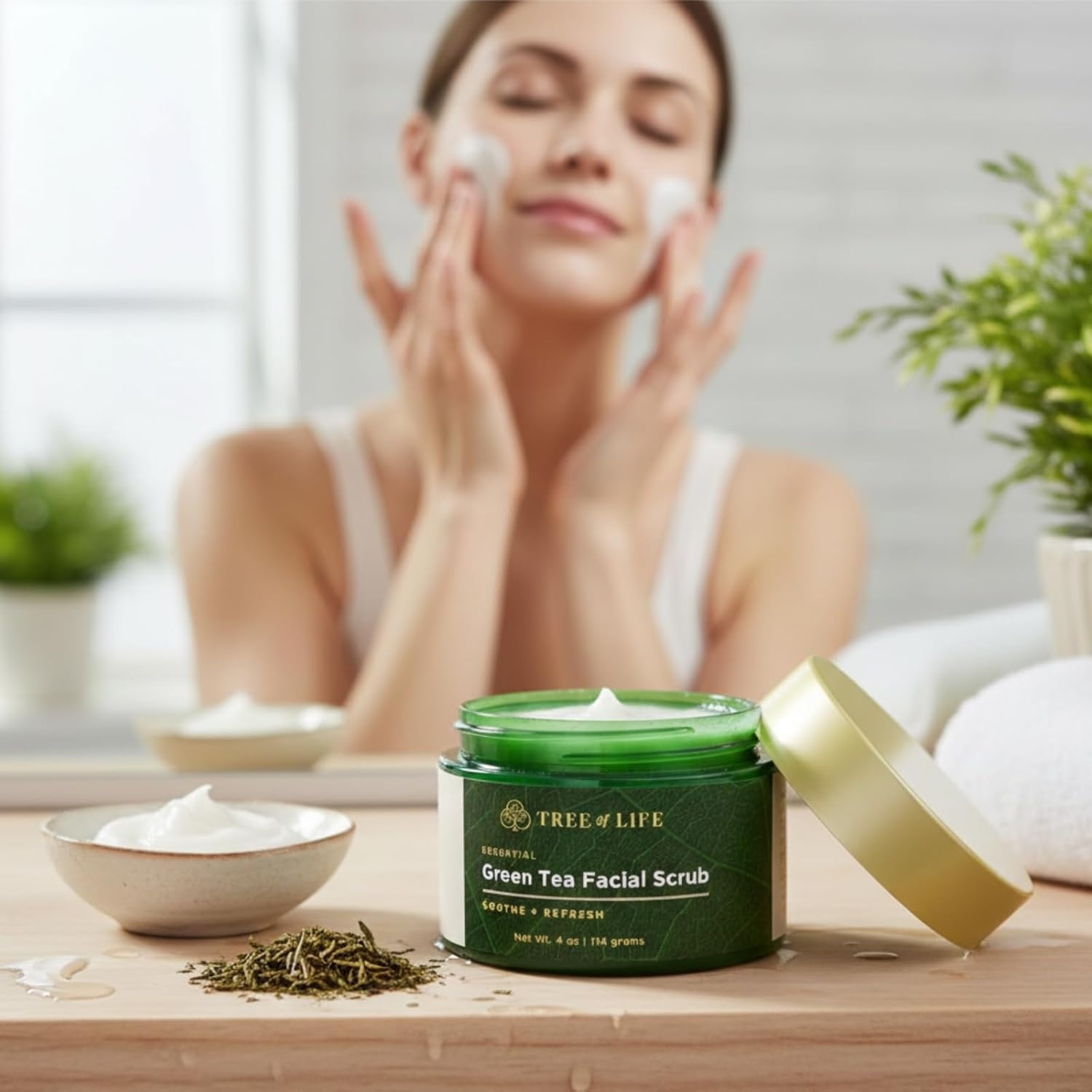 image:imageTree of Life Beauty Exfoliating Facial Scrub with Antioxidants Face Scrub with GreenWhite Tea Extract 4 Oz